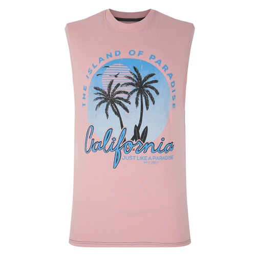 KAM Cali Paradise Sleeveless Tee Pink